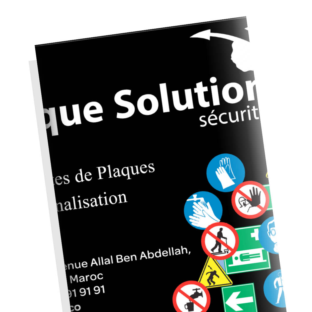 Mockup du catalogue de plaques de signalisation